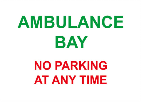 ambulance bay construction sign