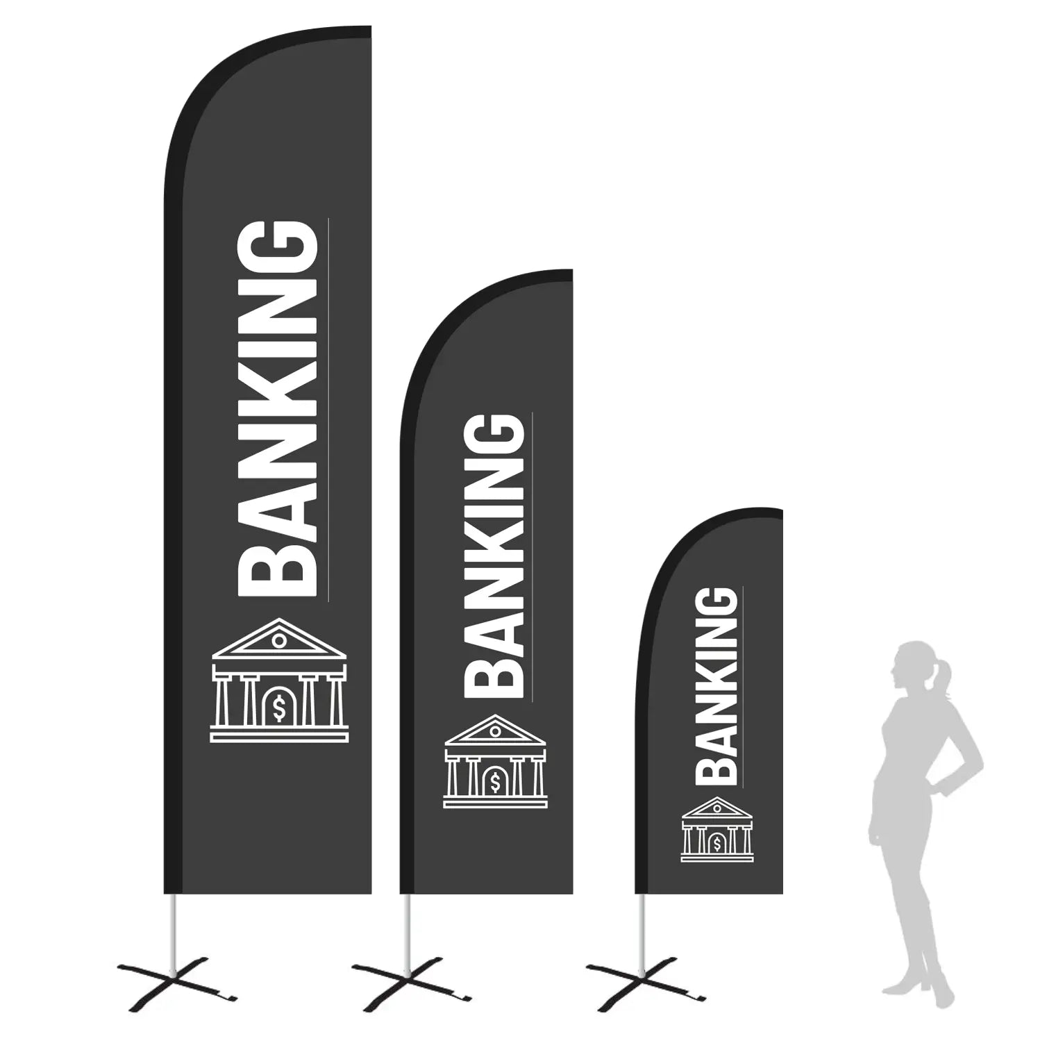 banking grey feather flag