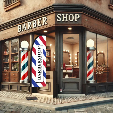 barber blue white red flag barber shop new