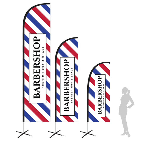 barber blue white red flag