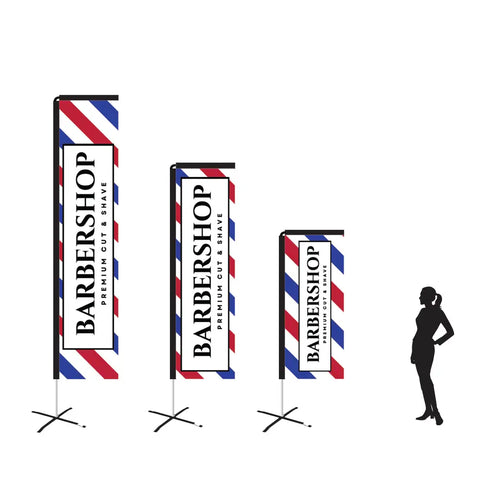 barber blue white red rectangle flag new