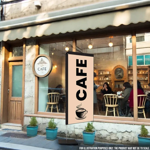 cafe beige rectangle flag cafe