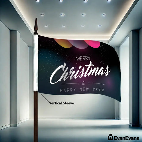 christmas balls vertical sleeve knitted polyester merry christmas flag