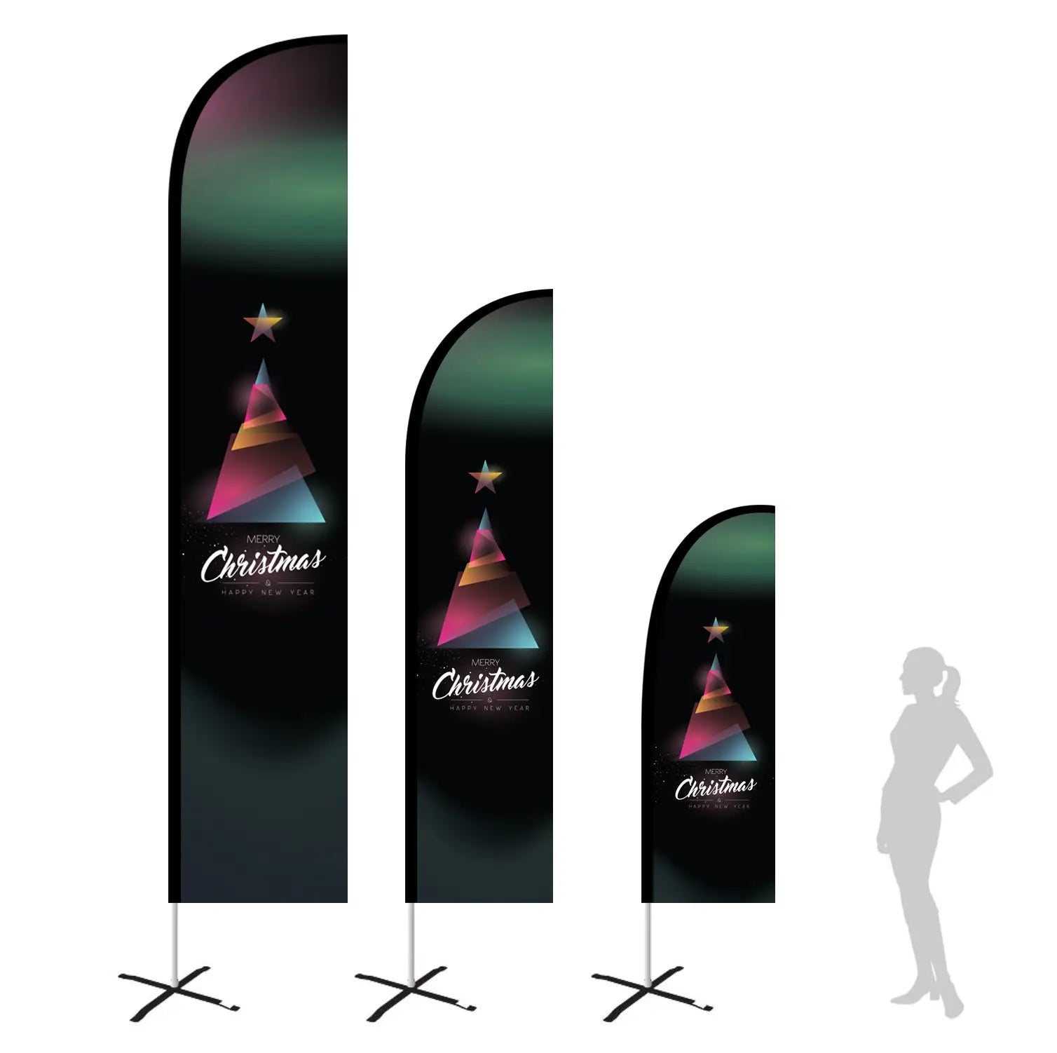 christmas tree merry christmas feather flag