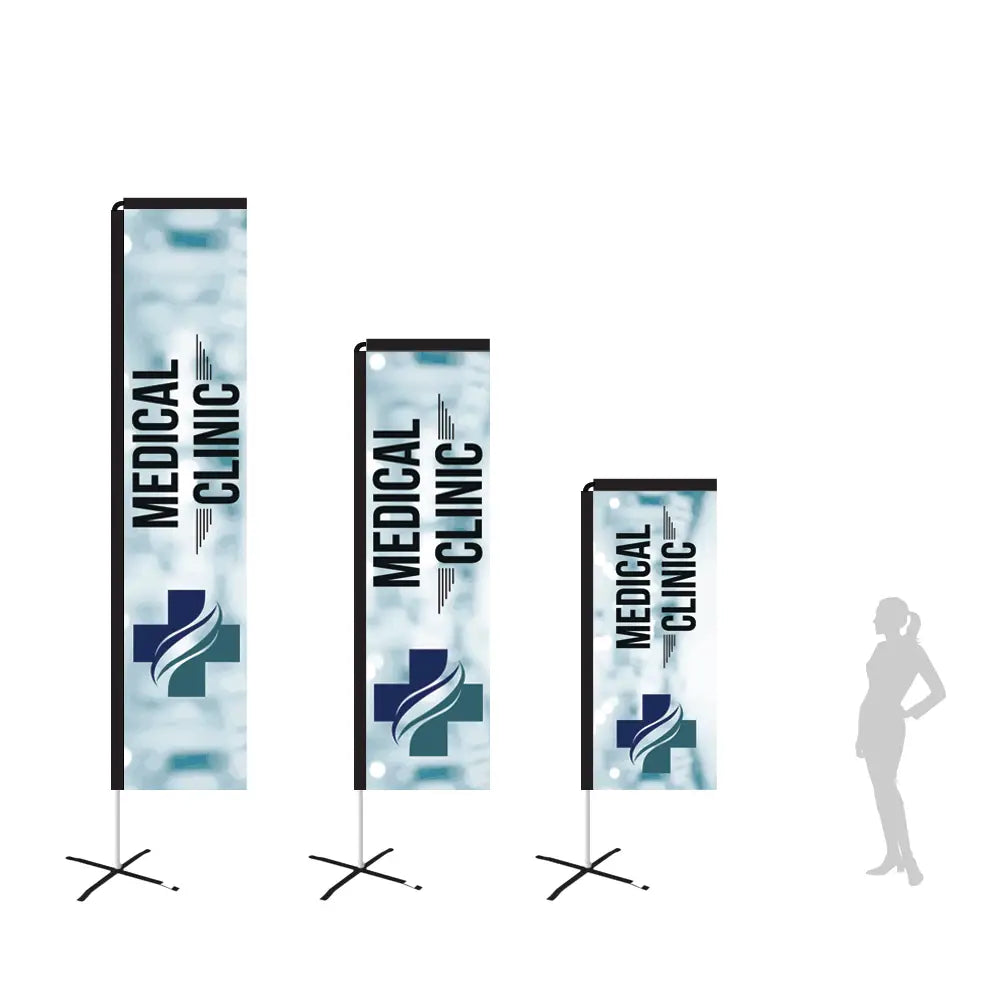 clinic white rectangle flag