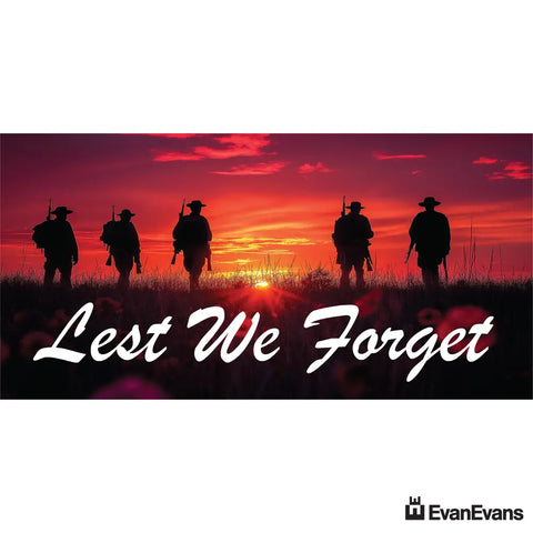 corflute soldiers silhouettes anzac day poster