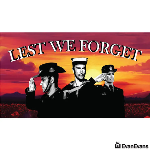 corflute triservice art anzac day poster