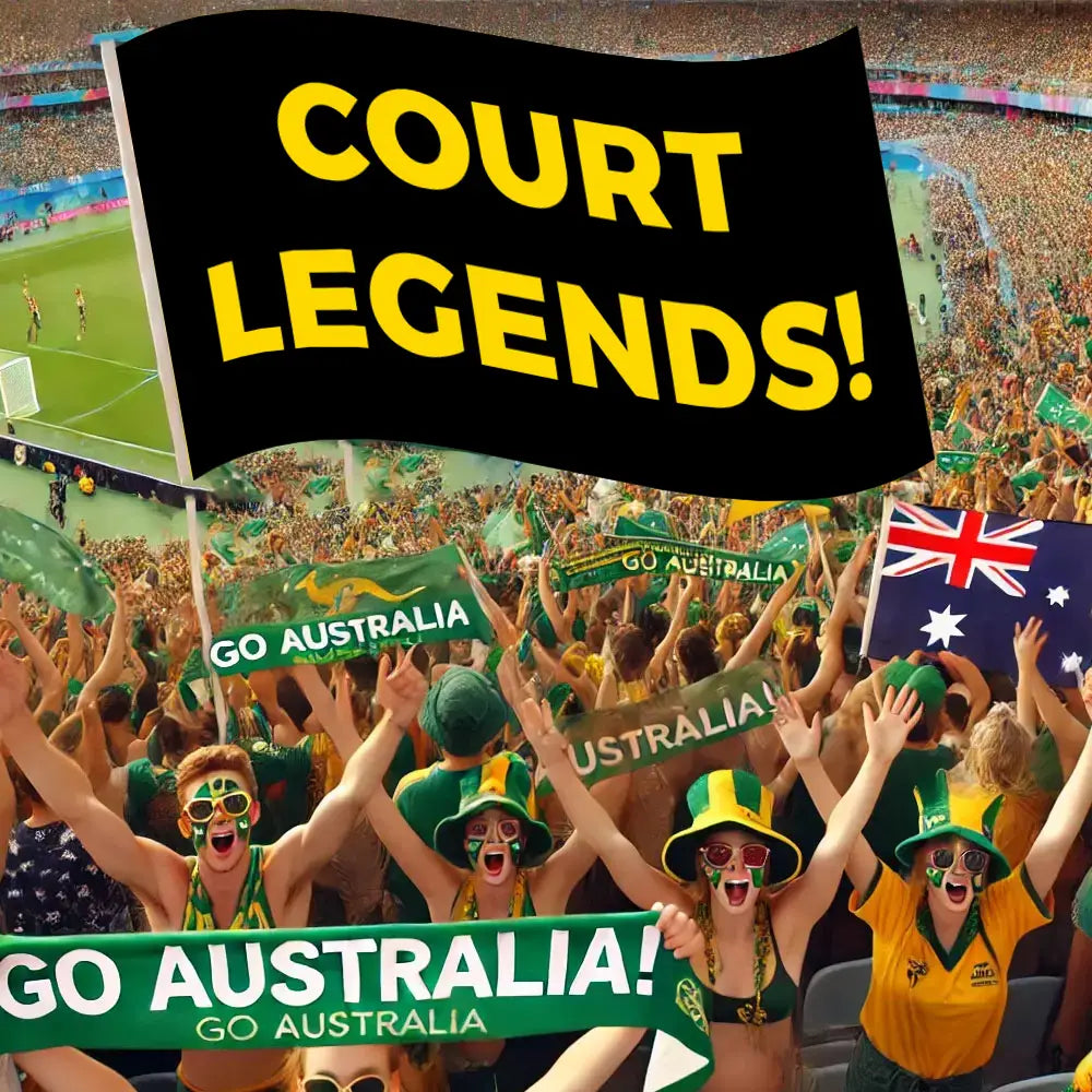 court legends sporting flag