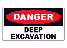 danger deep excavation construction sign