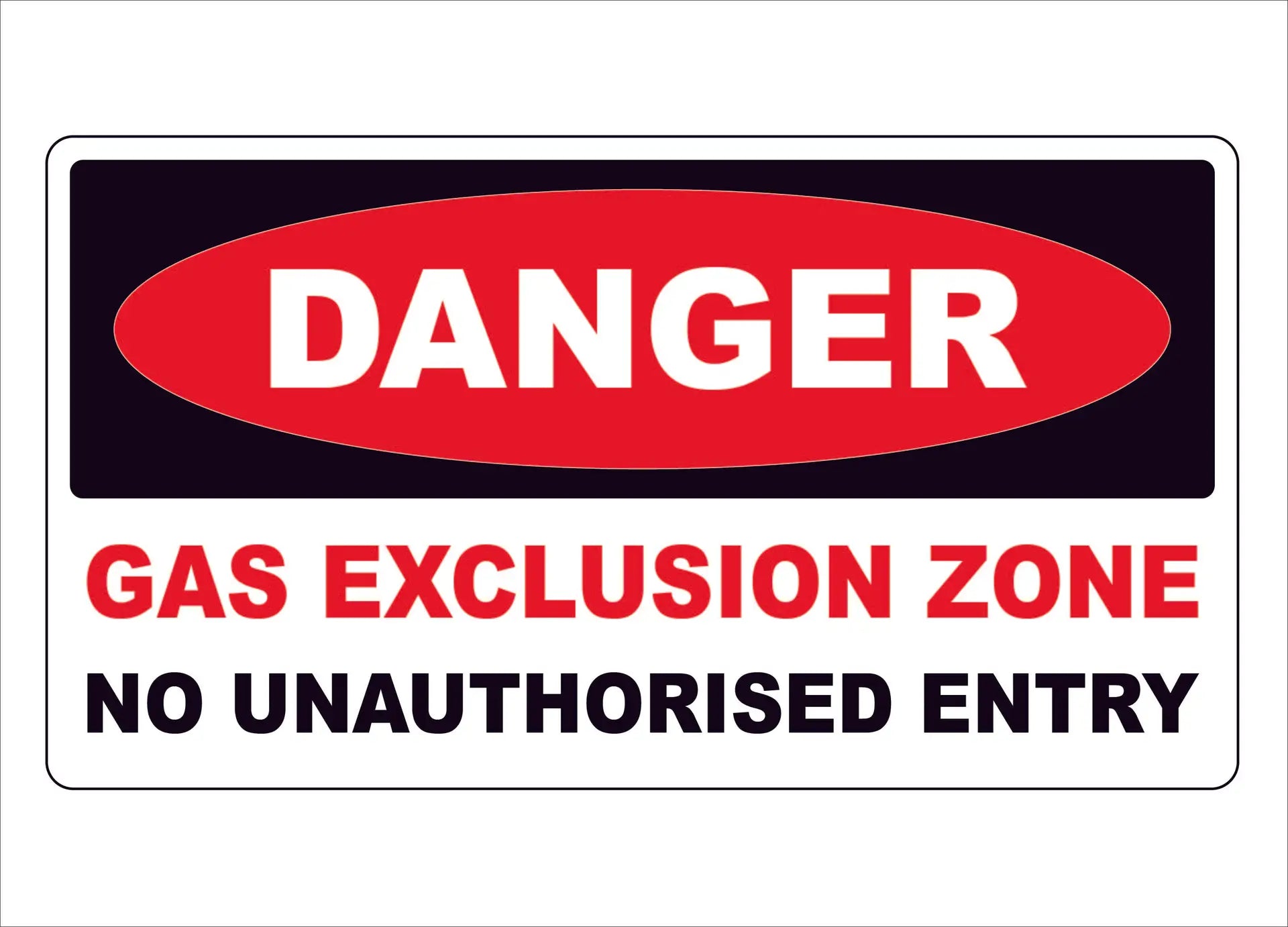 danger gas exclusion zone construction sign