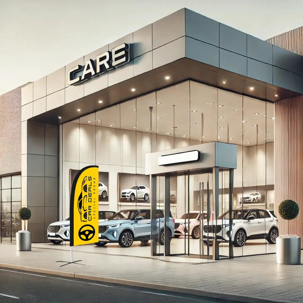 deals yellow feather flag car dealership