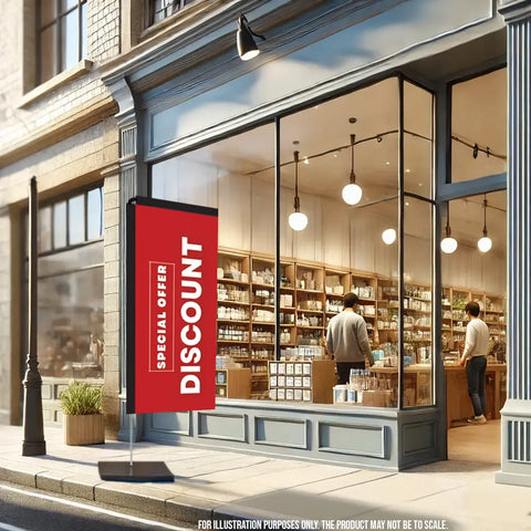 discount red rectangle flag retail store gallery image