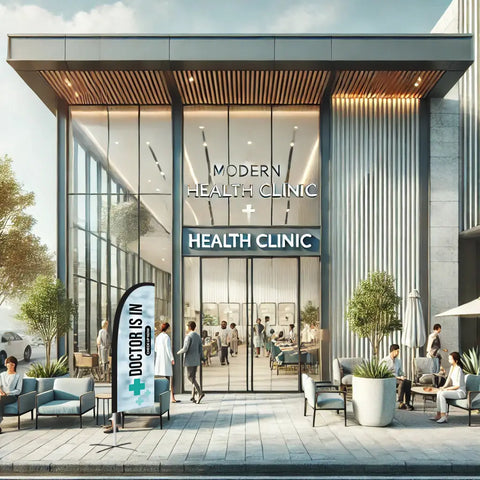 doctor white feather flag health clinic