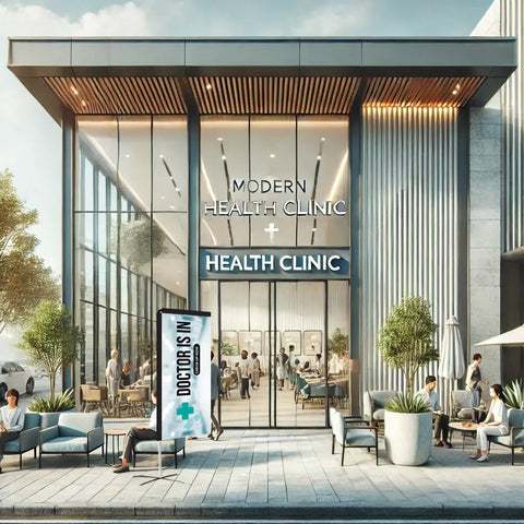 doctor white rectangle flag health clinic