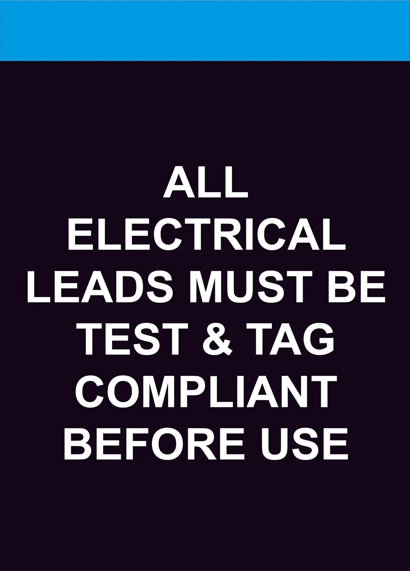 electrical leads test tag construction sign