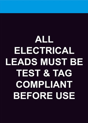 electrical leads test tag construction sign