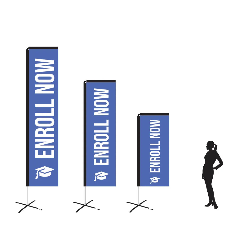 enroll now royal blue rectangle flag