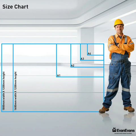 evan evans construction sign size chart landscape