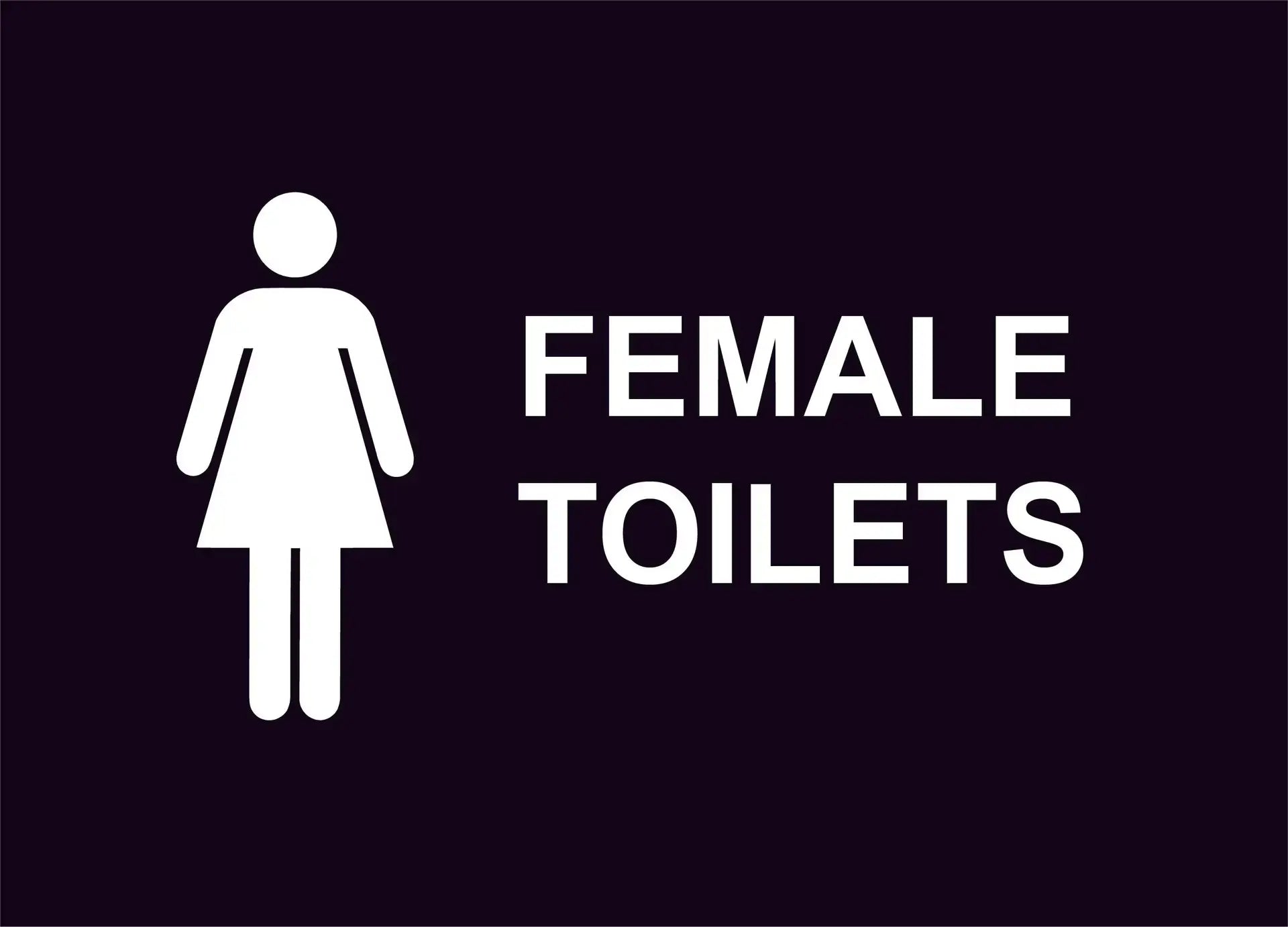 female toilets construction sign