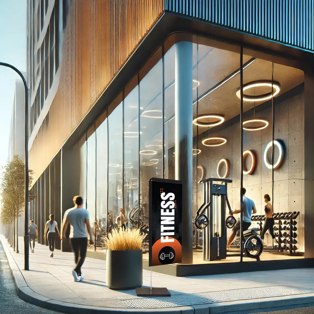 fitness black rectangle flag gym