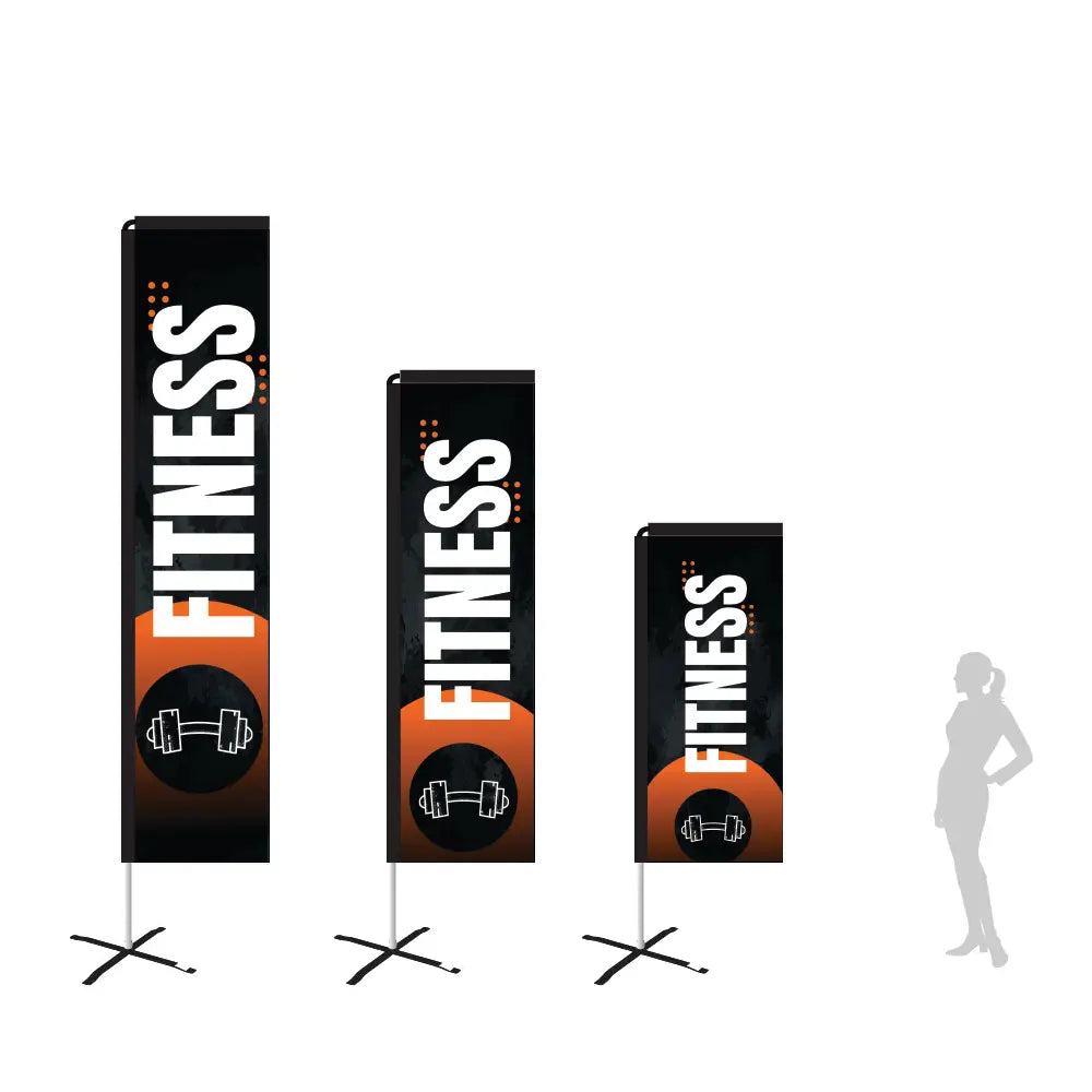 fitness black rectangle flag