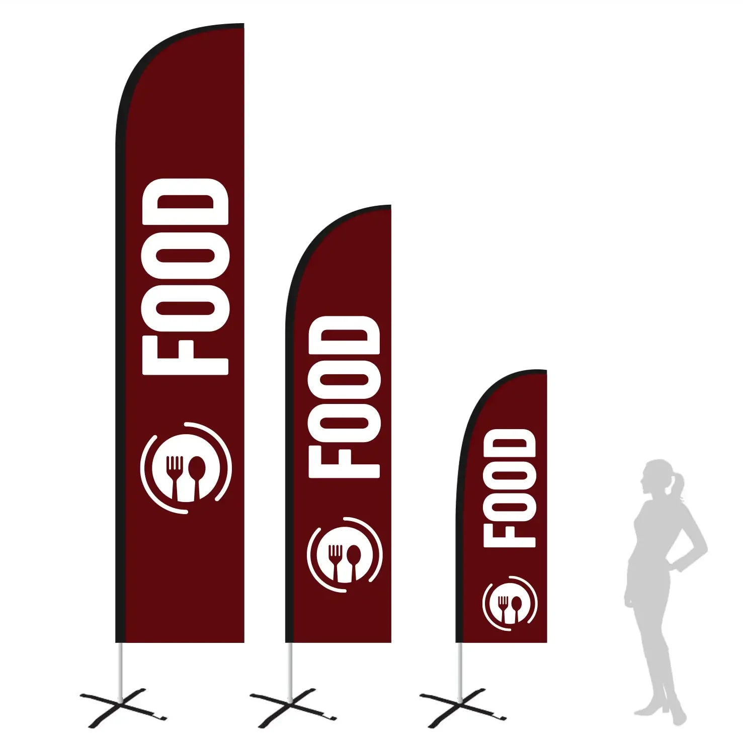 food dark red feather flag