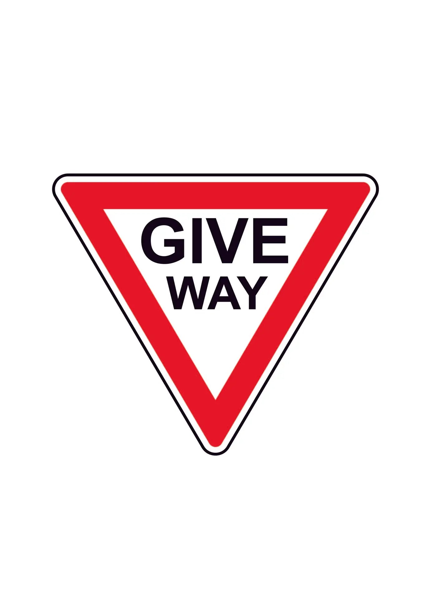 give way construction sign