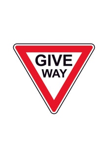 give way construction sign