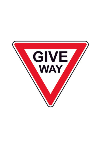 give way construction sign