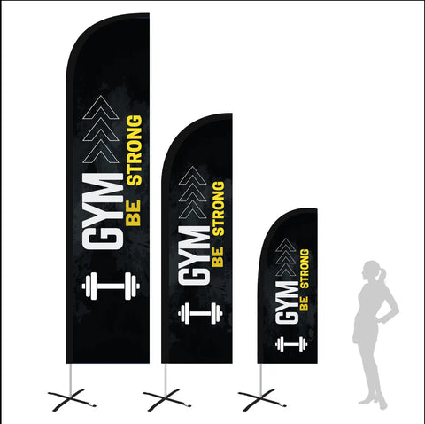 gym black feather flag