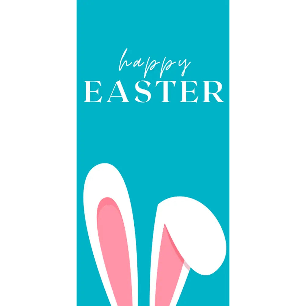 happy easter knitted polyester flag in portrait