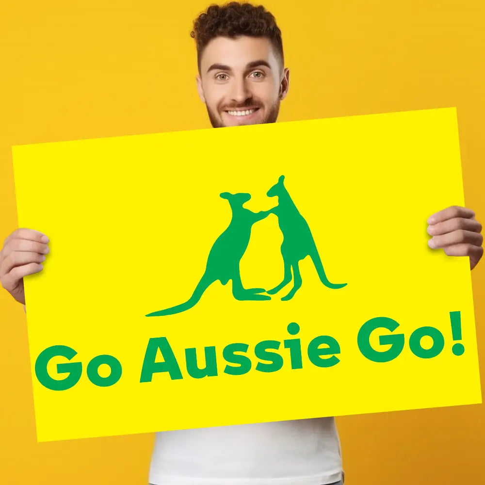 hold sign go aussie go corflute