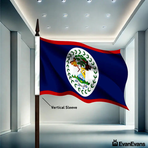 knitted polyester Belize flag vertical sleeve