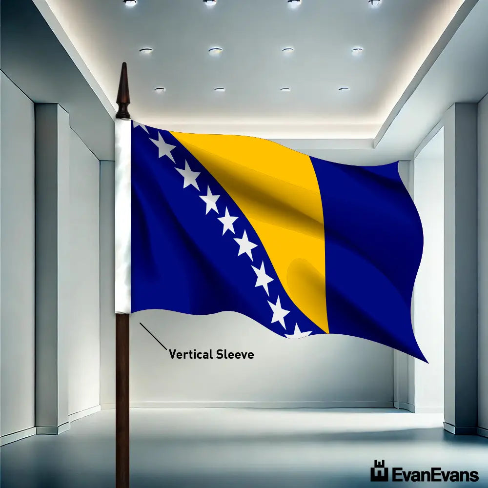 knitted polyester Bosnia and Herzegovina flag vertical sleeve