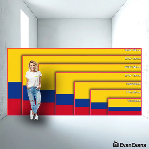 knitted polyester Colombia flag size guide comparison
