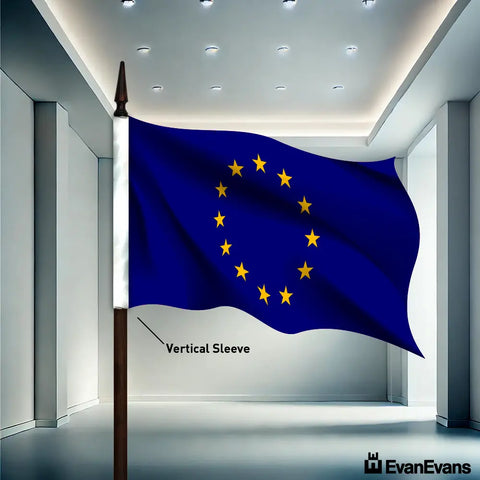 knitted polyester European Union flag vertical sleeve