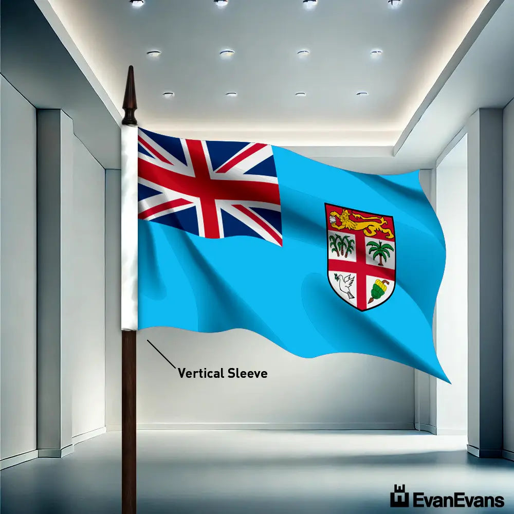 knitted polyester Fiji flag vertical sleeve