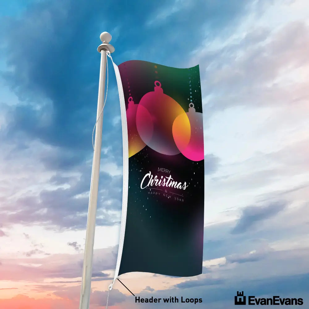 knitted polyester christmas balls portrait merry christmas flag header with loops