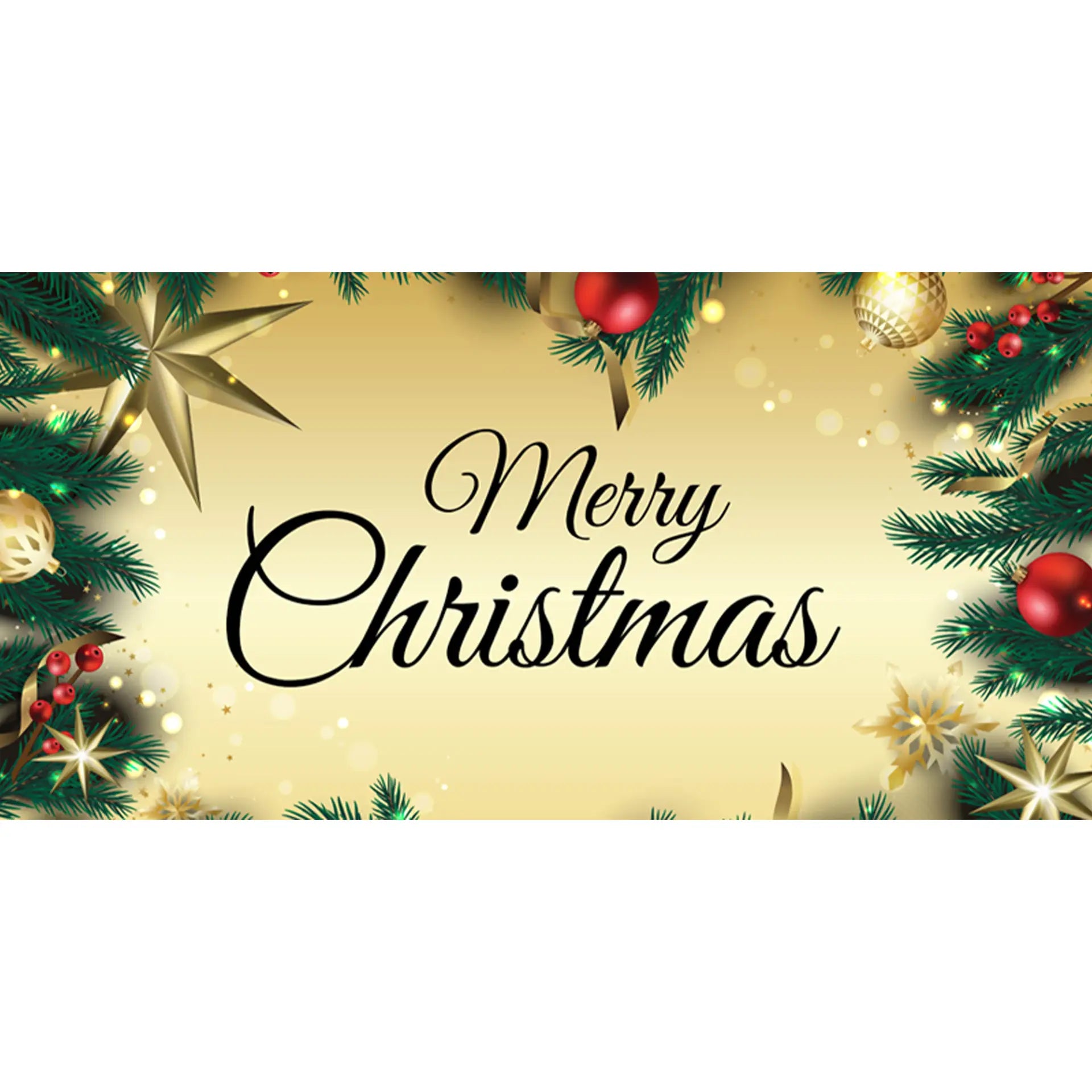 knitted polyester gold glitters landscape merry christmas flag