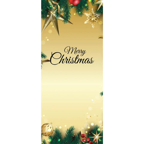 knitted polyester gold glitters portrait merry christmas flag