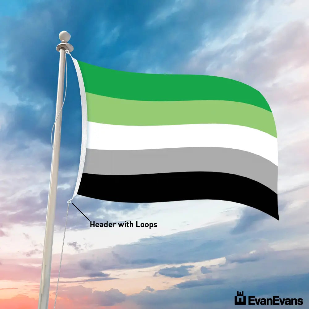 knitted polyester lgbt aromantic flag header with loops