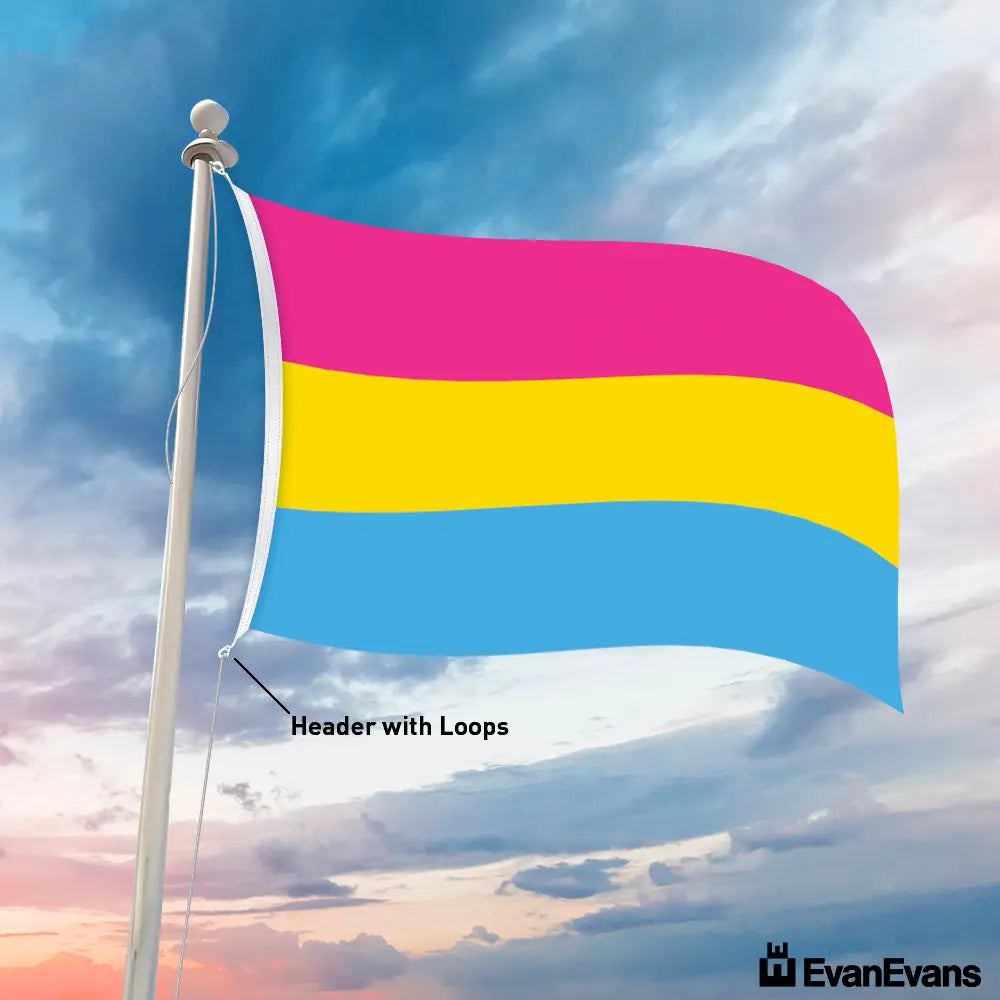 knitted polyester pansexual pride flag header with loops