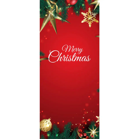 knitted polyester red glitters portrait merry christmas flag