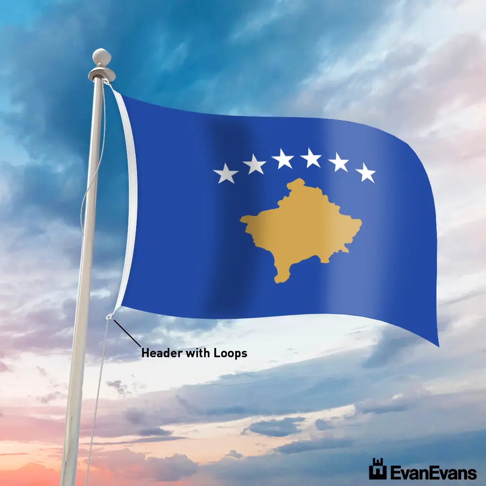 kosovo flag header with loops