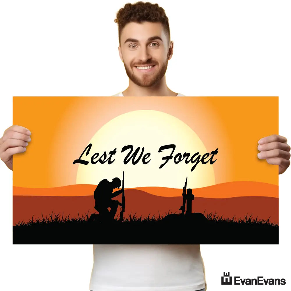 lest we forget anzac day corflute poster