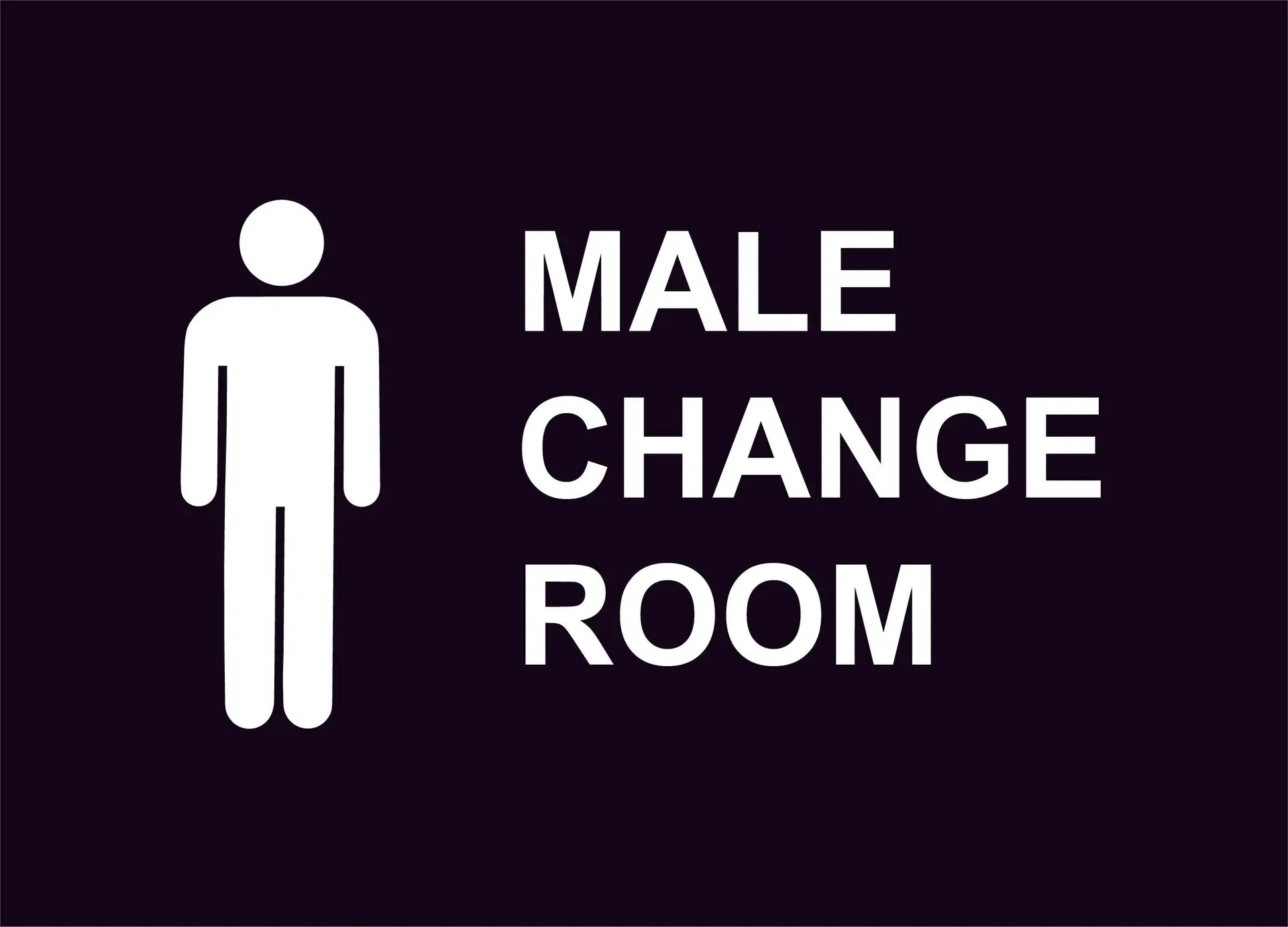 male change room construction sign