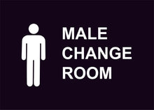male change room construction sign