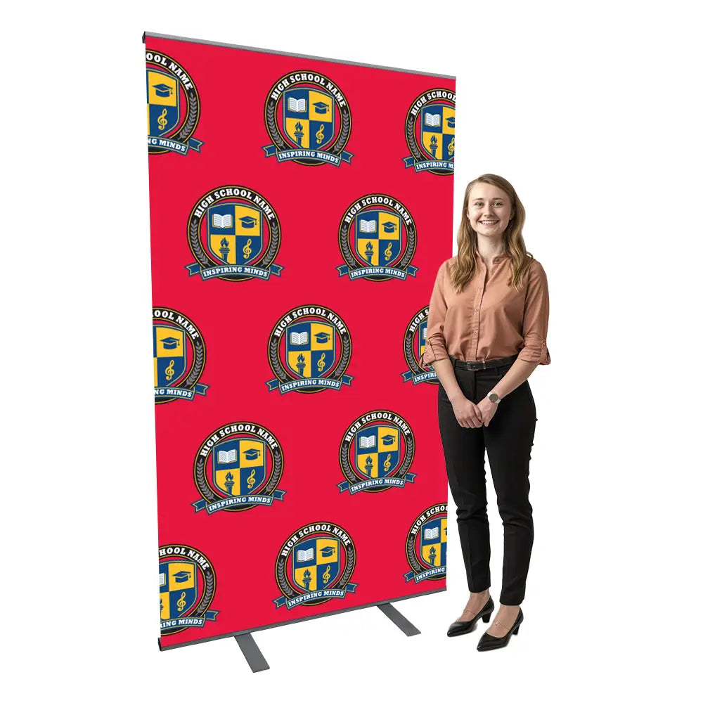 mediawall red with student