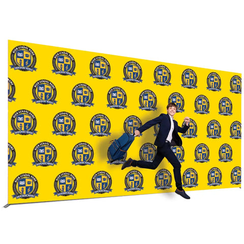 mediawall yellow with student