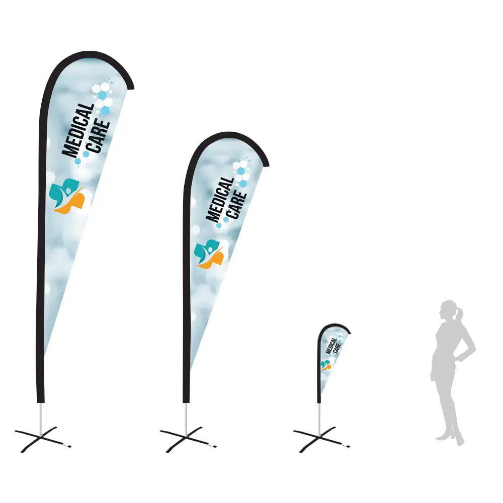 medical white teardrop flag